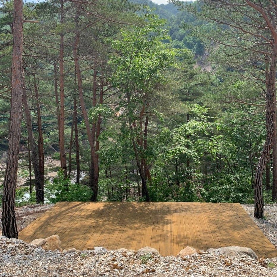 왕피천숲속캠핑장 P존 사이트 전경 - 반려견 동반 캠핑