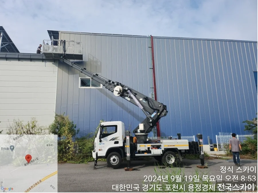 경기 고소작업차 임대료, 경기도 광주 창고 작업 사례