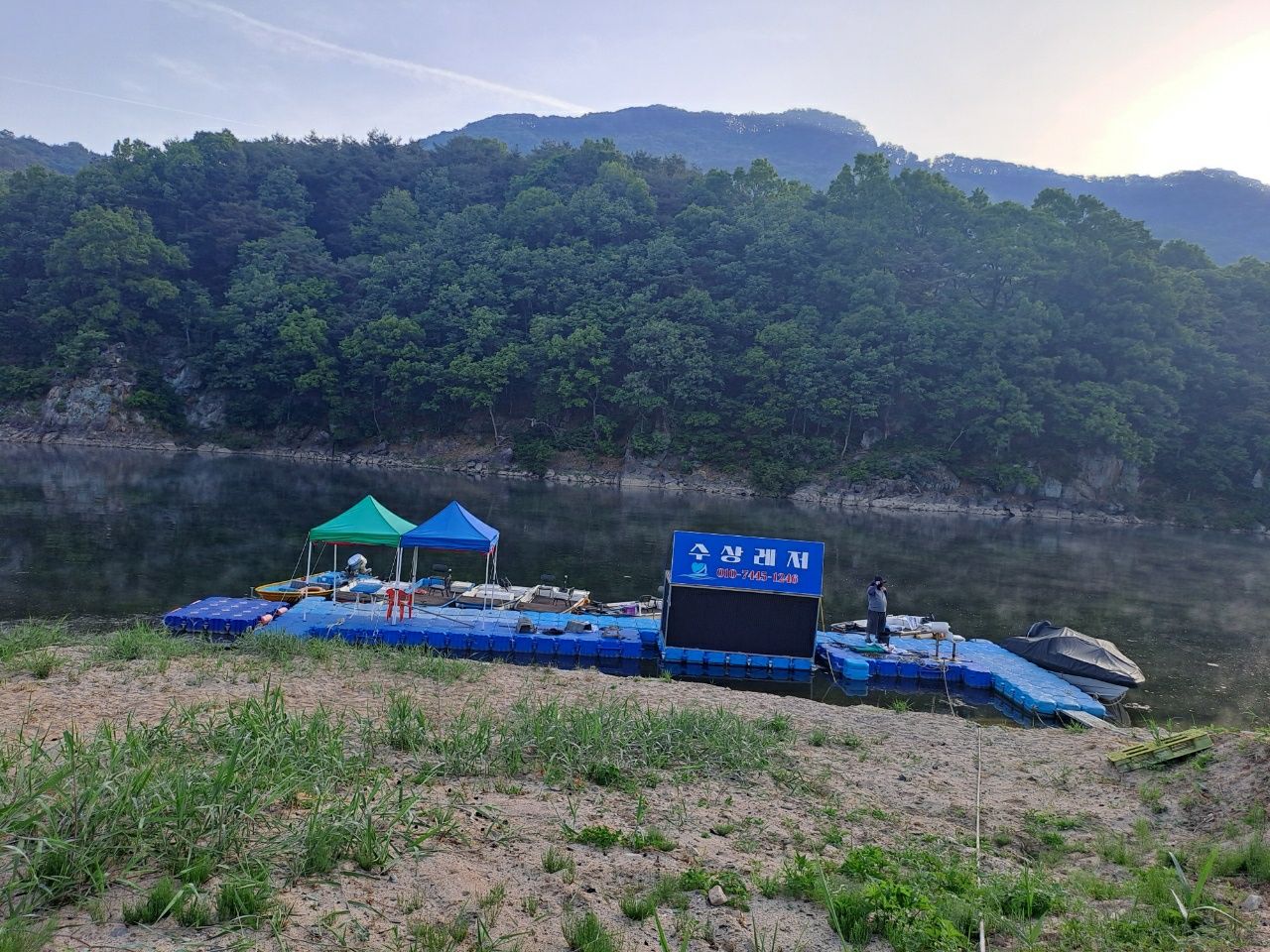 운교랜드 달천강변 자갈 캠핑사이트