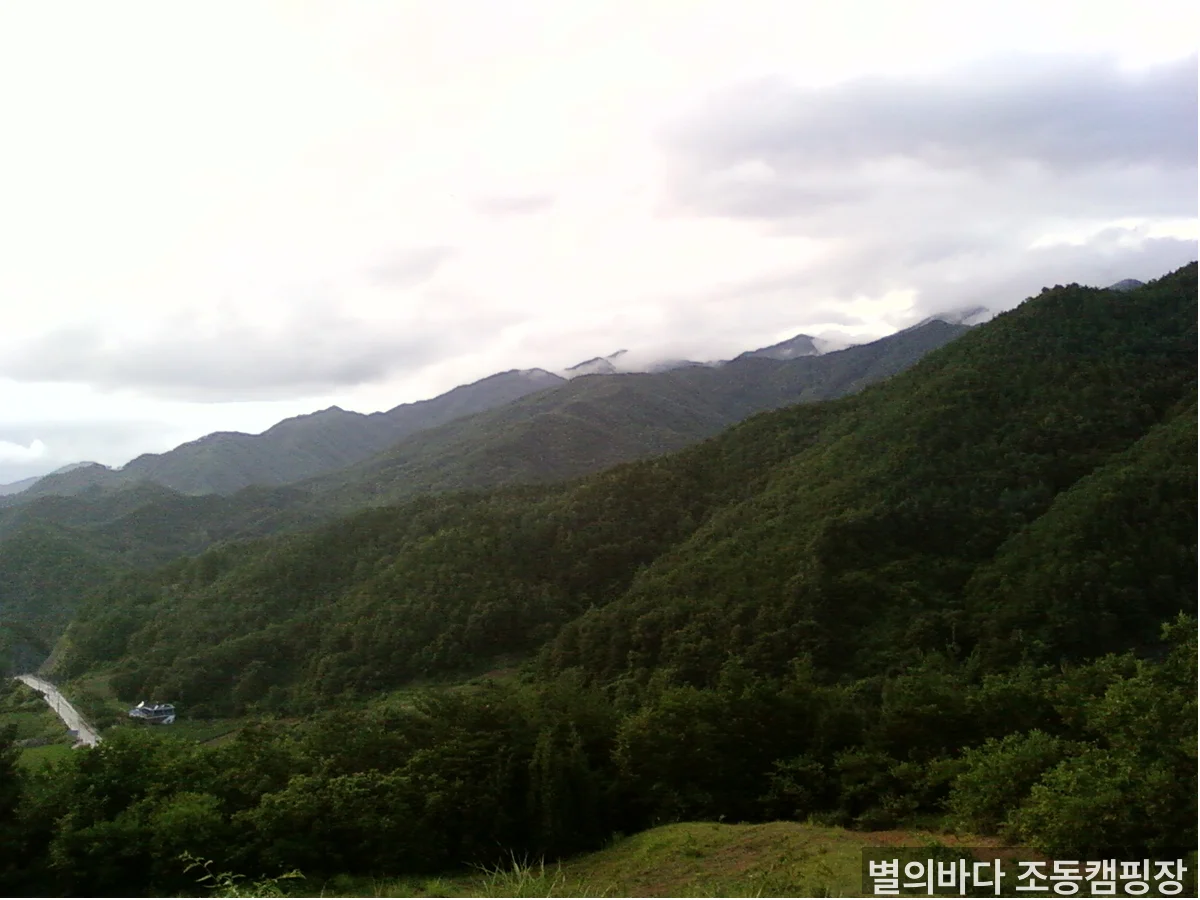 별의바다 조동캠핑장 외부 사이트 전경